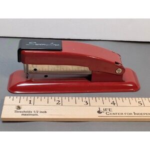 Vtg Swingline No. 10 Mini Red Metal Stapler Long Island City NY USA Made Retro